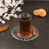 Tafelen Gulcan Home | Pasabahce Elysia 12-Delig Theeglazen Set Met Onderzetters